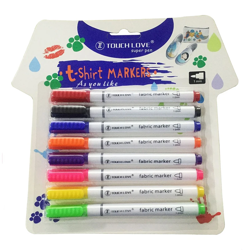 8 Pcs Textile Marker Fabric Paint Pen Diy Crafts T-shirt Pigment Painting Pen