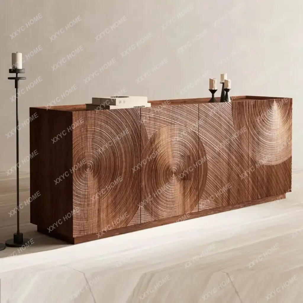 solid wood porch cabinet light luxury living room side cabinet light luxury retro storage cabinetTJ