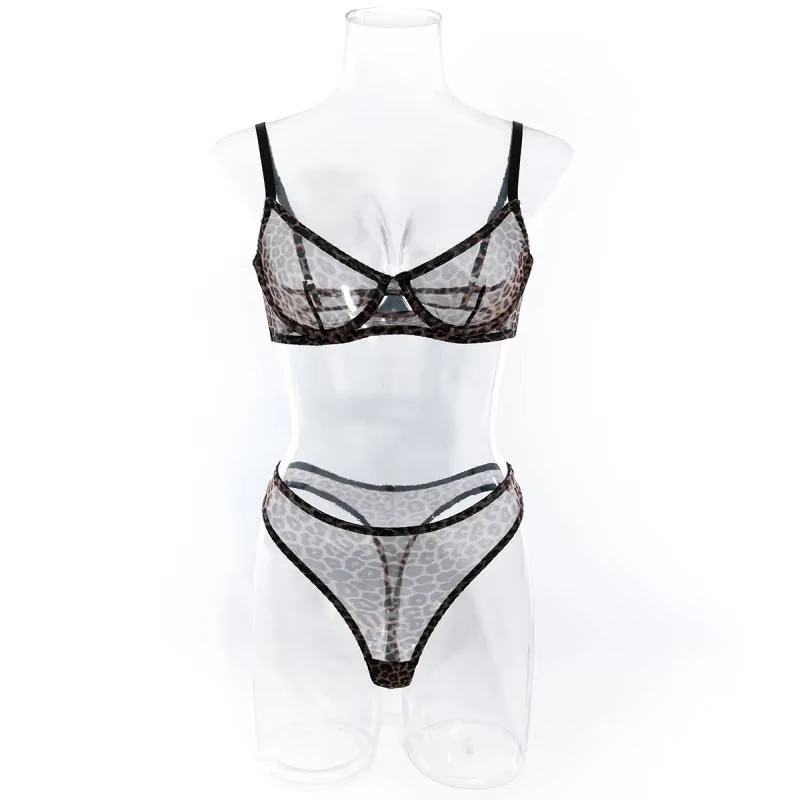 

Bikini lingerie sexy ultra-thin mesh see-through push-up bra set swimsuit
