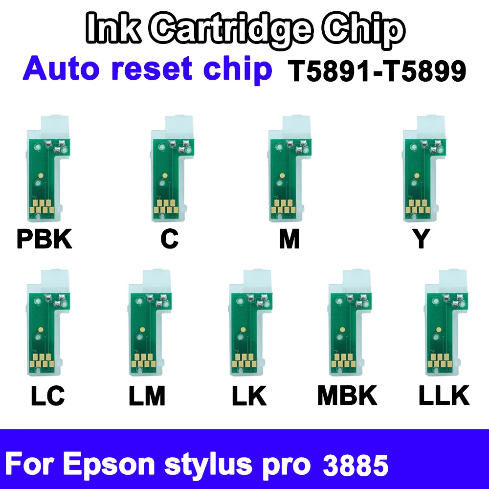 T5891-T5899 9 Colors Ink Cartridge Chips For Epson Stylus Pro 3885 Permanent Chip ARC auto reset chip