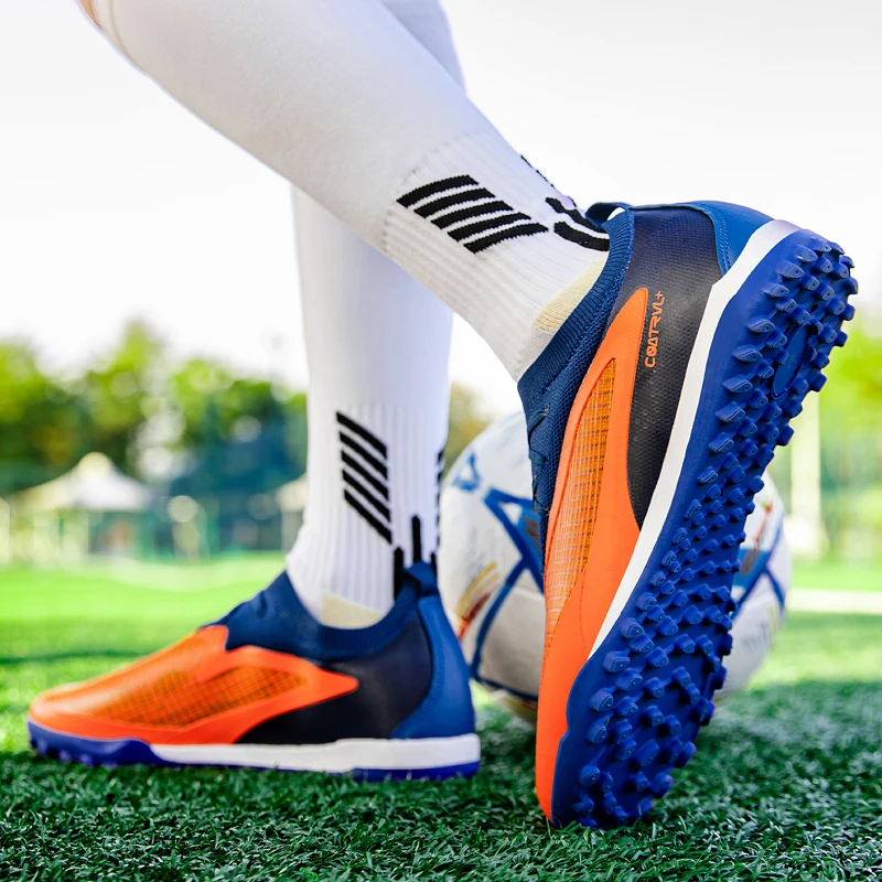 Men New TF Football Boots Sneakers Society Field Resistant Adult Breathable Male Soccer Shoes Training Top Quality Studded view 2