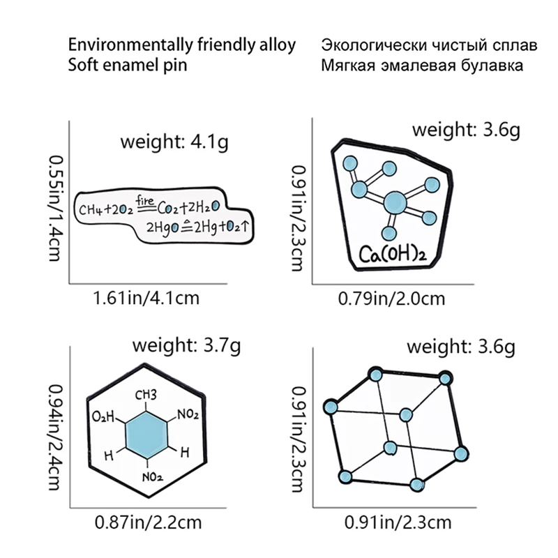 Love Science Enamel Pin Chemical Molecule Structure Symbol Brooch Lapel Metal Badge Backpack Jewelry for Student Teacher Bijoux