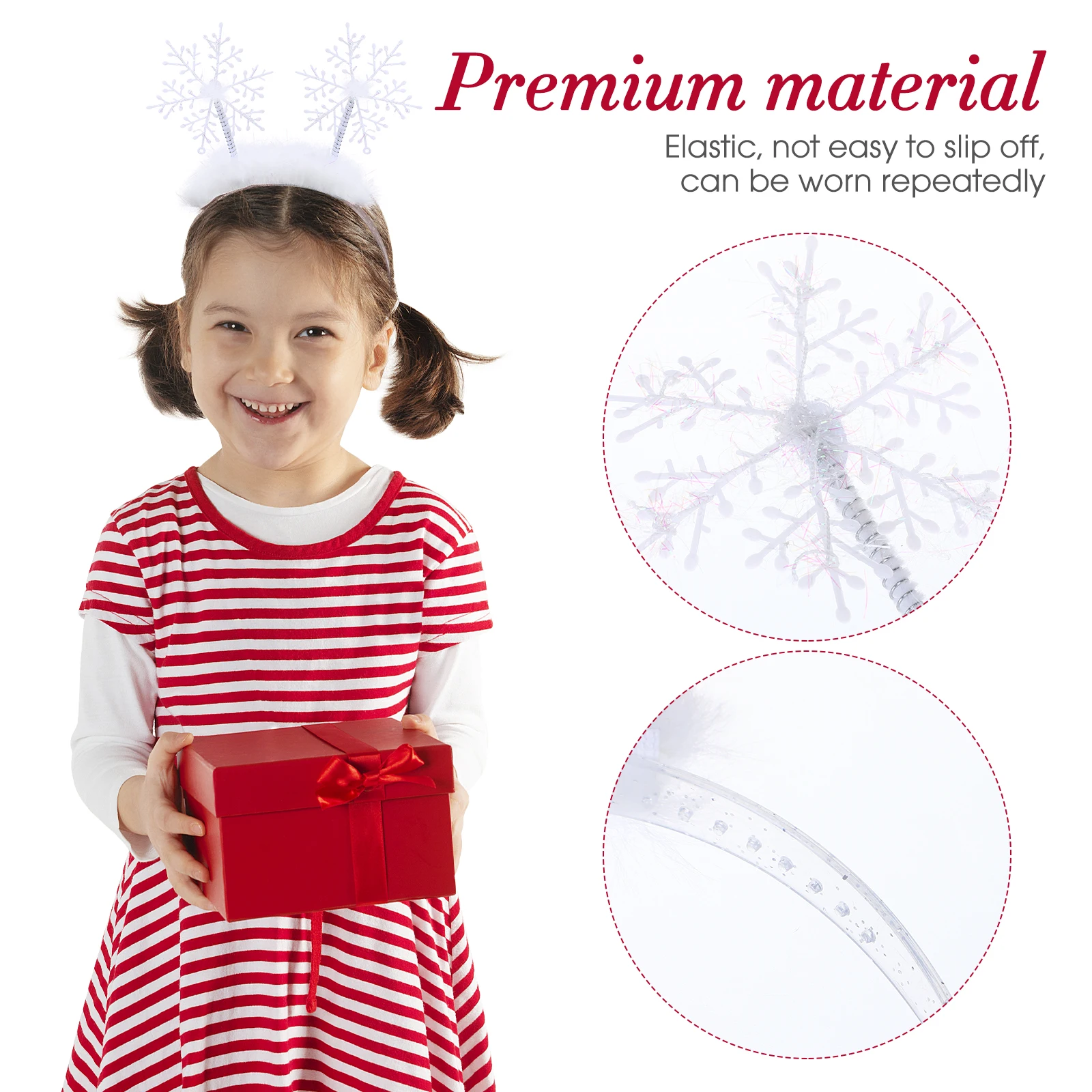 

Beavorty 6pcs Snowflake Headband Christmas Costume Winter Women Headdress Reindeer Party Halloween White