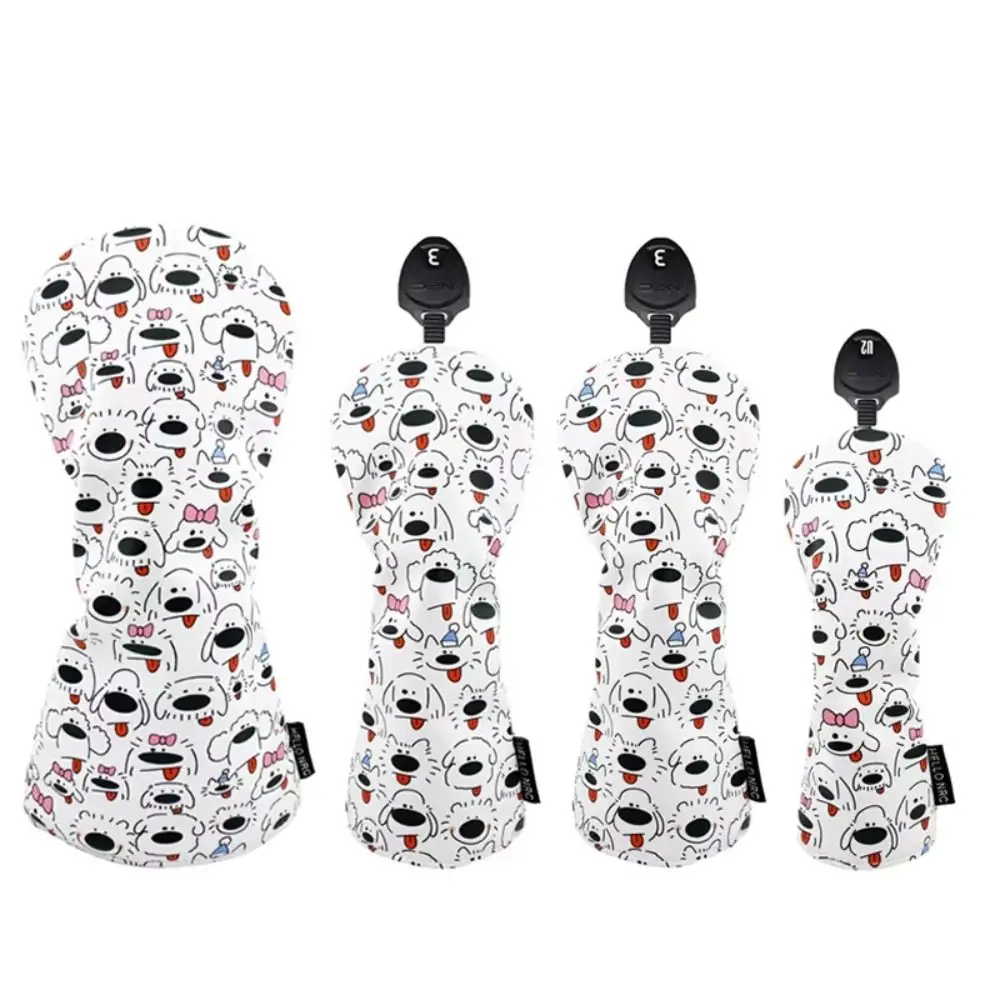 جرو نمط نادي الغولف غطاء رأس الكرتون المطبوعة مقاوم للماء جولف الخشب غطاء الرأس الحديد يغطي بولي Leather الجلود نادي الغولف حامي #5