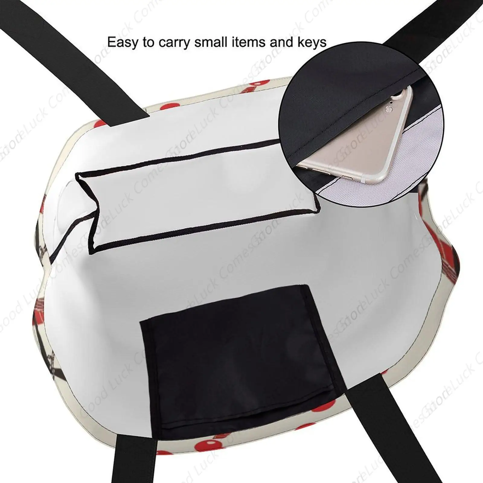 Rode Vogel Kersentakken Canvas Draagtas Grote Vrouwen Casual Schoudertas Handtas Herbruikbare Strand Winkelen Boodschappentas