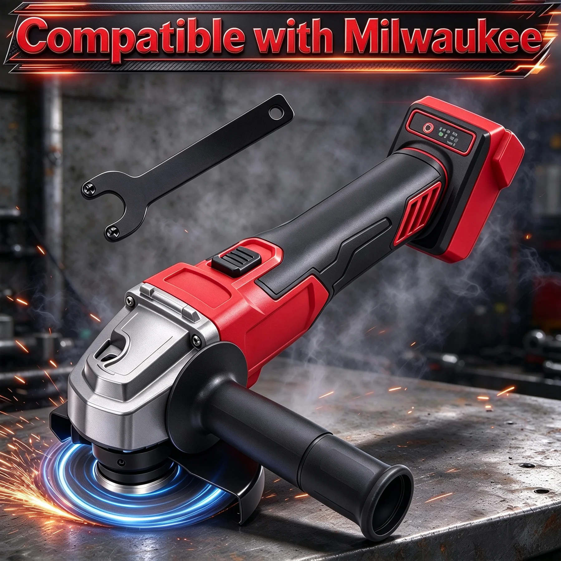 Brushless Angle Grinder Battery Powered - Cordless Brushless Angle Grinder, Compatible with