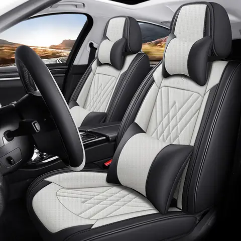 QX.COM 풀 커버리지 에코 가죽 자동 시트 커버 메르세데스 w124 랜드 크루저 100 시보레 올랜드 용 PU 가죽 카시트 커버