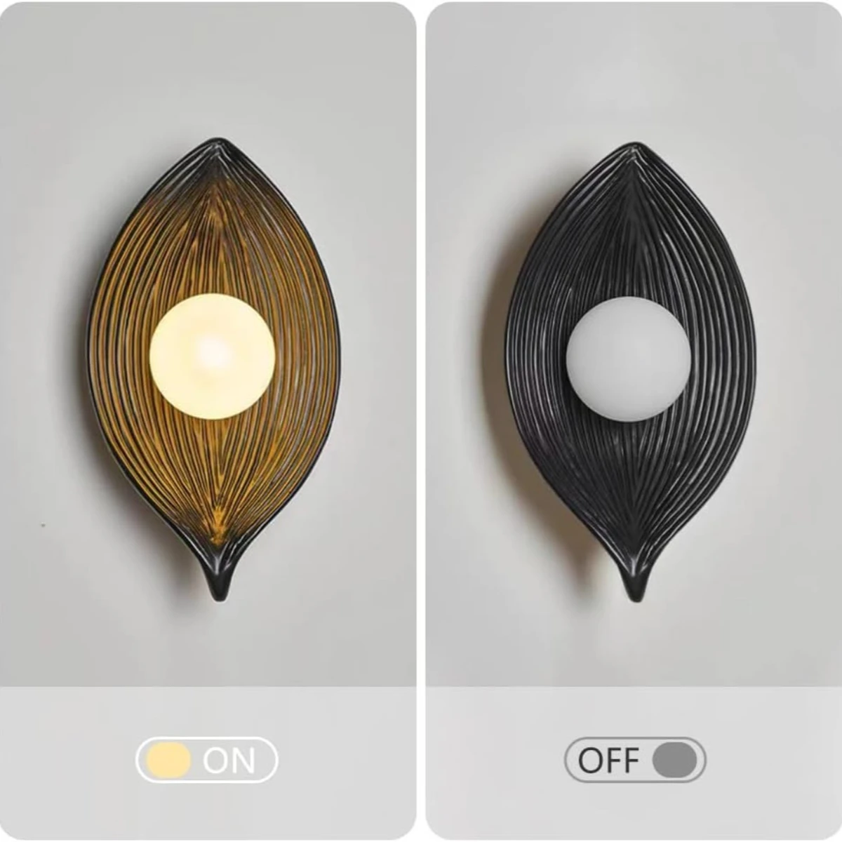 JOYINLED Leaf Shaped Wall Sconce Creative Resin & Acrylic Bedside Lamp G9 LED Wall Light for Bedroom Children‘s Room Nursery