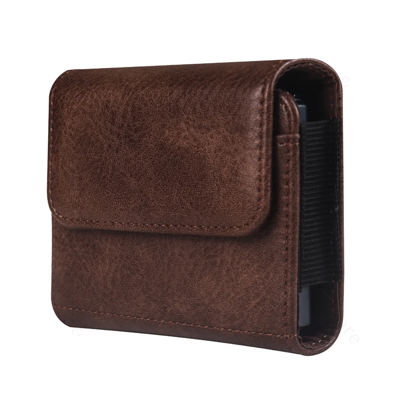 

For Motorola Razr 60 50 40 Ultra Leather Phone Pouch Cover Razr Plus 2025 gen 4 3 Belt Magnetic Flip Card Case Elastic Waist Bag