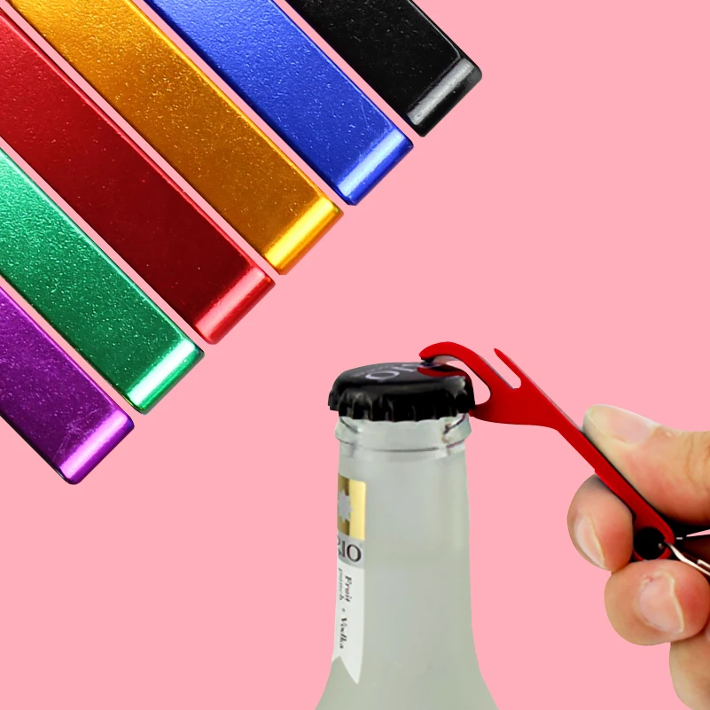 MultiColor Beer Bottle Opener Custom LOGO Name With Keychain Aluminum Alloy Metal Laser Engraving Key Chain Bar Restaurant Gift