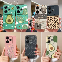 Phone Case For Poco F6 Pro Lovely Bear Back Cover For Xiaomi Poco F 6 Soft Liquid Silicone Models 24069PC21G Camera Protectors