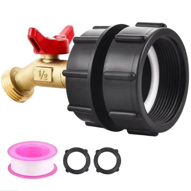 2 PCS American standard 2-inch coarse thread 2.44-inch fine thread brass garden hose valve faucet water tank adapter