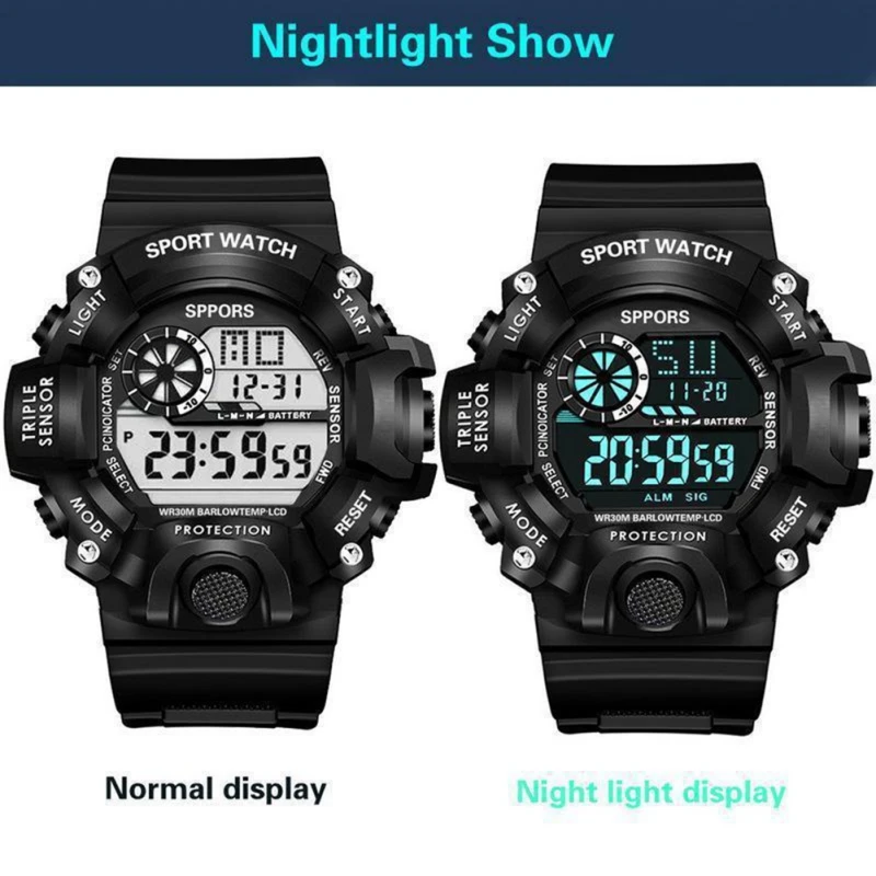 Kids Watch Fashion Luminous Waterproof Children Watch Led Display Digital Stopwatch Date Rubber Strap Sport Wrist Watch