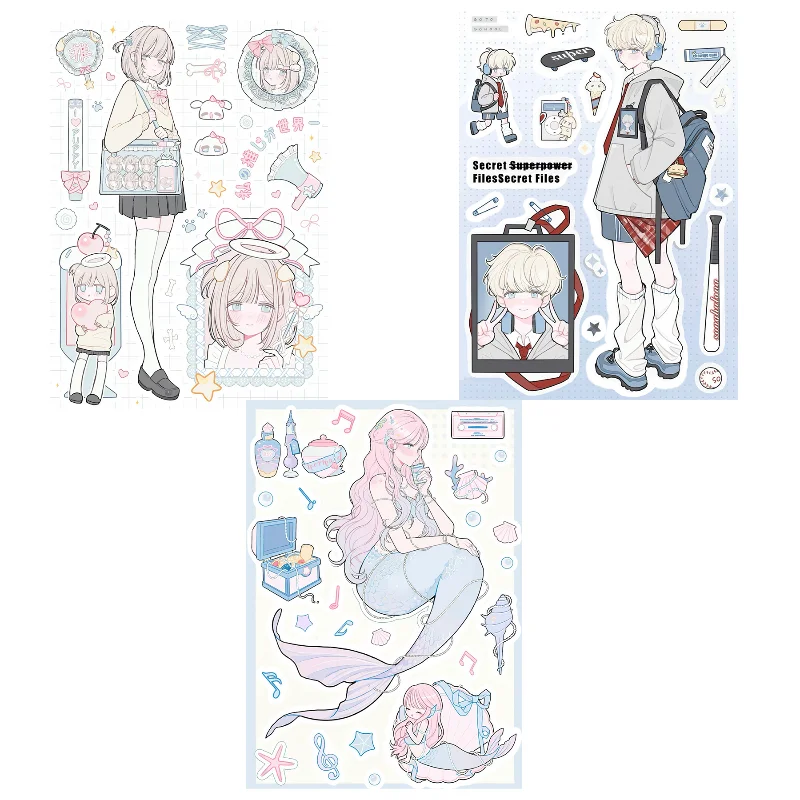 Cartoon Character Series Sticker Handbook Material Cute Mobile Phone Case Decoration Material