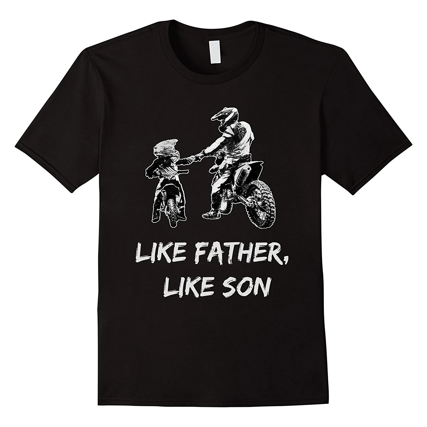 

Men's Cotton Casual T-Shirt Like Father - Like Son Motocross Biker T-Shirt Black S-3XL