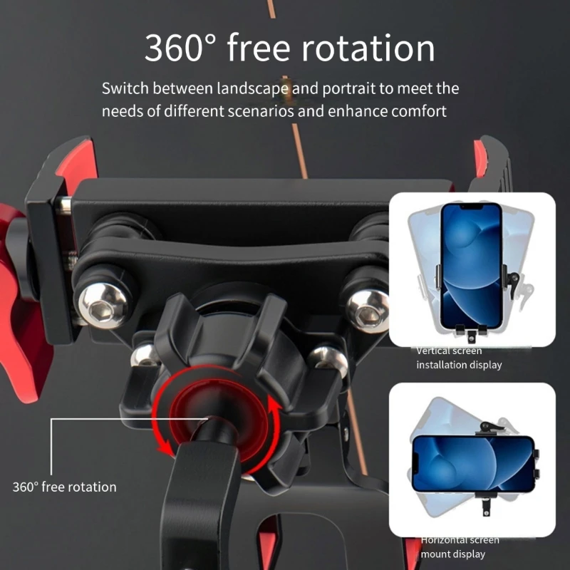 

Aluminum Alloys Bike Phone Stand Quick Release Phone Brackets Replacement Handlebar Bike Phone Mount Easy to Use