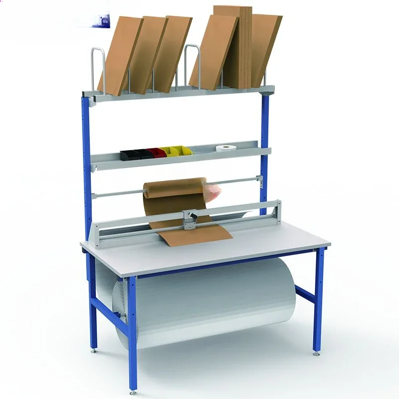 table Warehouse packaging station Convenient  workbench, paper and bubble packaging cutting machine