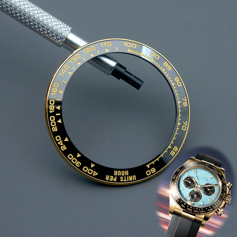 38.5*30.6mm 126518 126509 126505 relógio moldura de cerâmica inserção caber dayt ona 126518 126509 sub yach peças de relógio