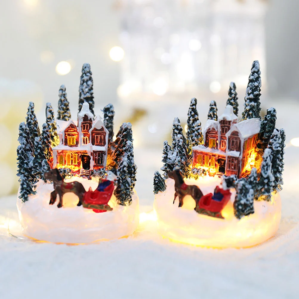 Music Gingerbread House Decorations LED Christmas Village Resin Lighted Town Xmas Centerpiece