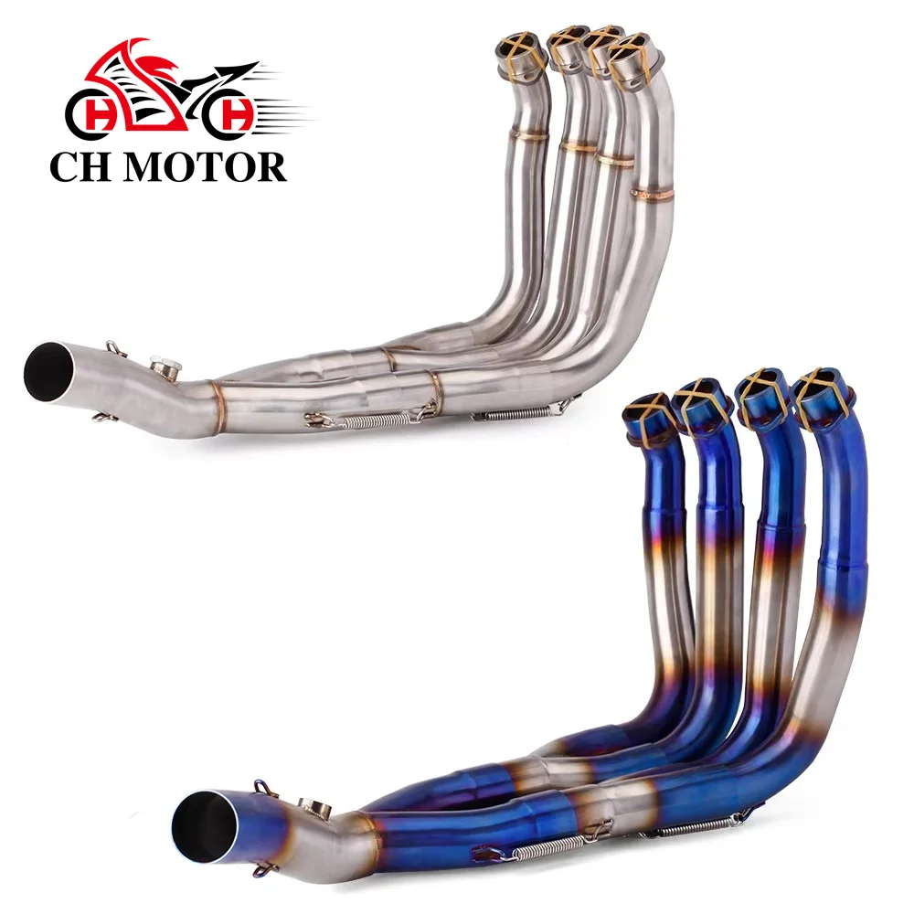Universelles Komplettes Motorrad-Auspuffsystem Slip-On 51MM Vorderrohr Verbindungsrohr Anschluss 51MM Schalldämpfer Für YAMAHA R6 2006-2016