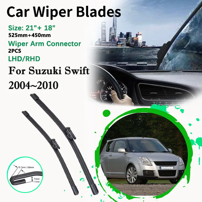 

Car Front Wiper Blades For Suzuki Swift RS 2004~2010 Frameless Rubber Windshield Windscreen Cutter Brush LHD RHD Car Accessories