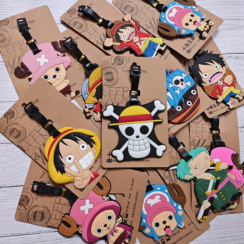 One Piece Cartoon Silicone Luggage Tags Ornament Anime Hot Fashion Luffy Chopper Bag Pendant Suitcase Travel Decor Accessories