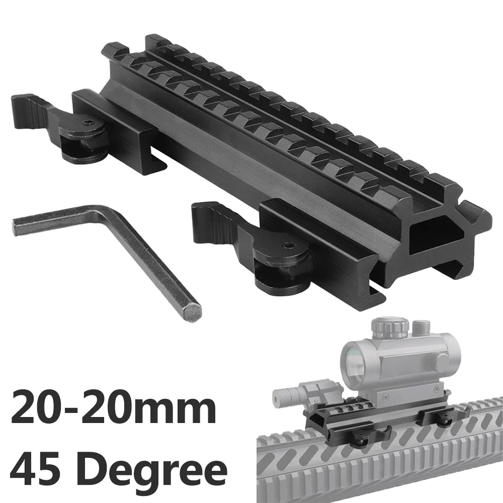 Elevador Picatinny 45° adaptador 20 mm doble cara óptica - imagen 3