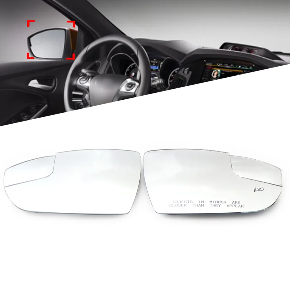 1Pair For Ford Focus 2012-2018 Car Blind Spot Lane Change Assist Heated Left Right Rearview Wing Mirror USA Version ONLY