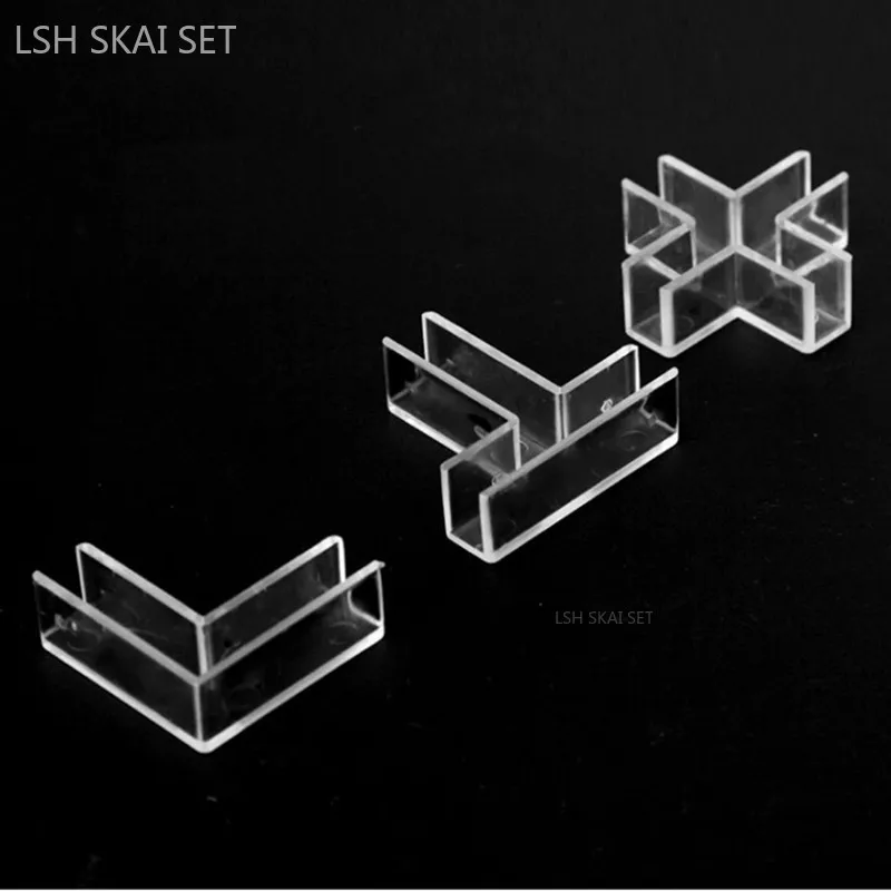 Afbeelding 6: 10 stks Acryl Vaste Snap Plastic Glas Clip Transparant Aquarium Hoekbeschermer Slot Meubelplanken Vaste Splicing Beugel
