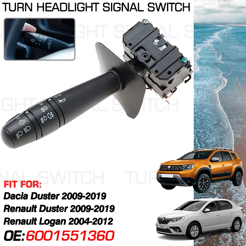 Car Headlight Stalk Switch For Dacia Duster Renault Duster 2009-2019 2018 Dacia Renault Logan I 2004-2012 6001551360 7701048907