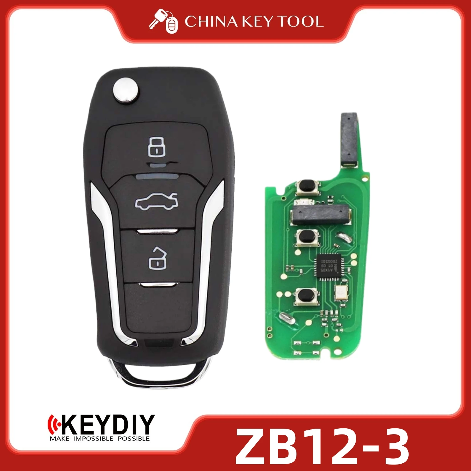 KEYDIY KD ZB12-3 Universal Smart Remote Key 3 Buttons Compatible with Ford Type