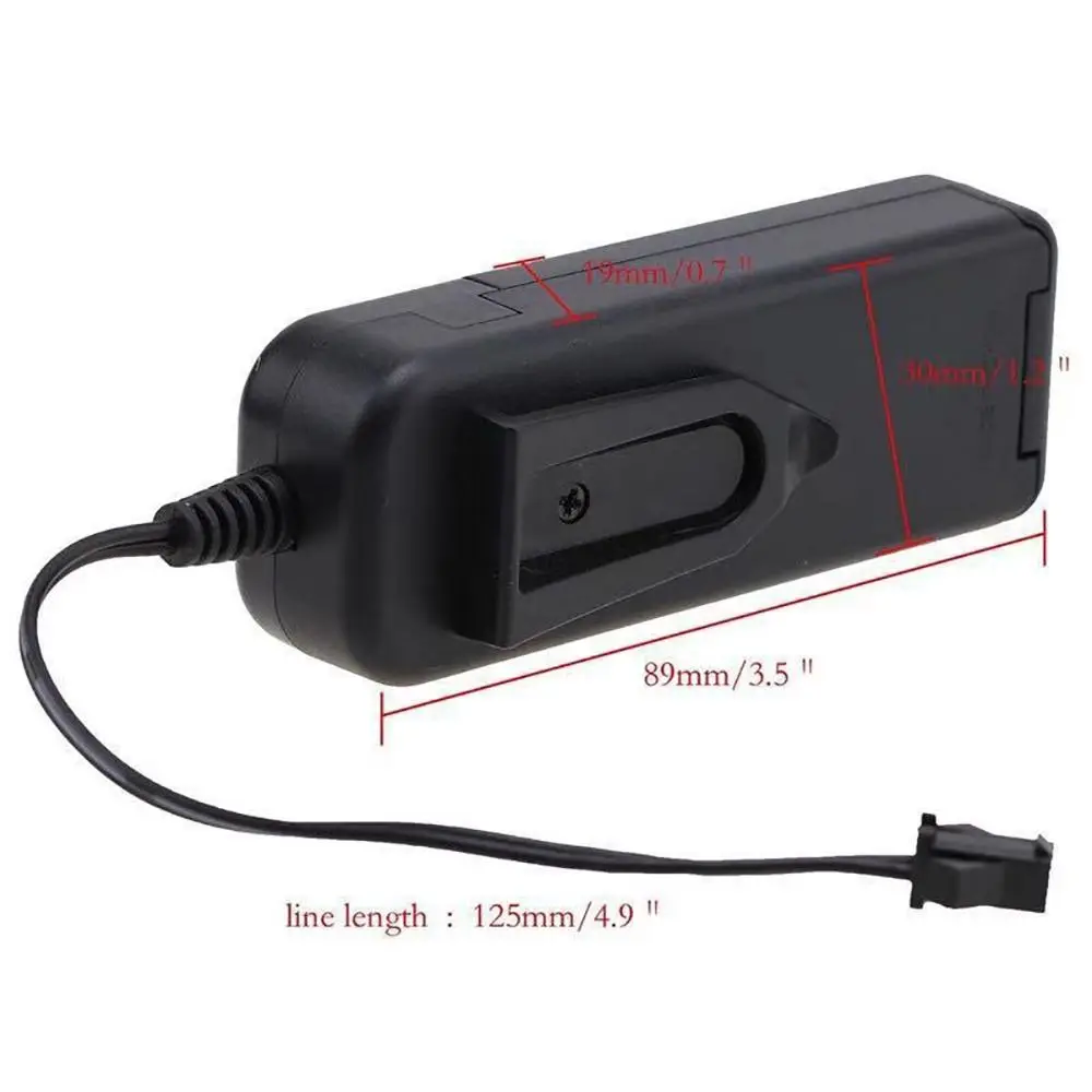 1Pcs Neon Wire EL Wire Drive Car Interior Flexible Lighting Strips Drive for 1-5M DC12V/5V Inverter Plug Adapter Controller