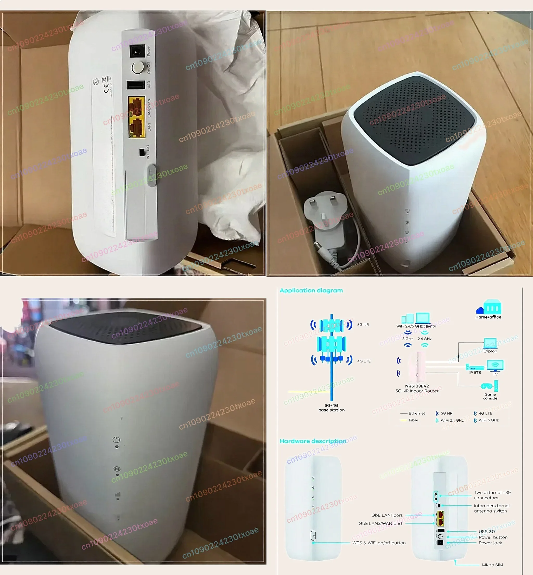 5G Indoor Router WiFi6 4.7Gbps LTE Cat19 SIM Card CPE TS9 Unlocked