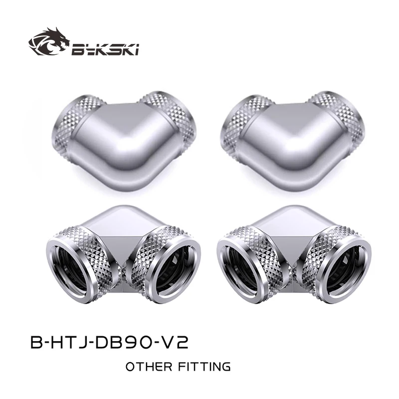 

Bykski B-HTJ-DB90-V2 ,4pcs/lots 90 Degree Fitting for OD14mm Hard Tube To Hand Compression Brass Fitting Double OD14mm Interface