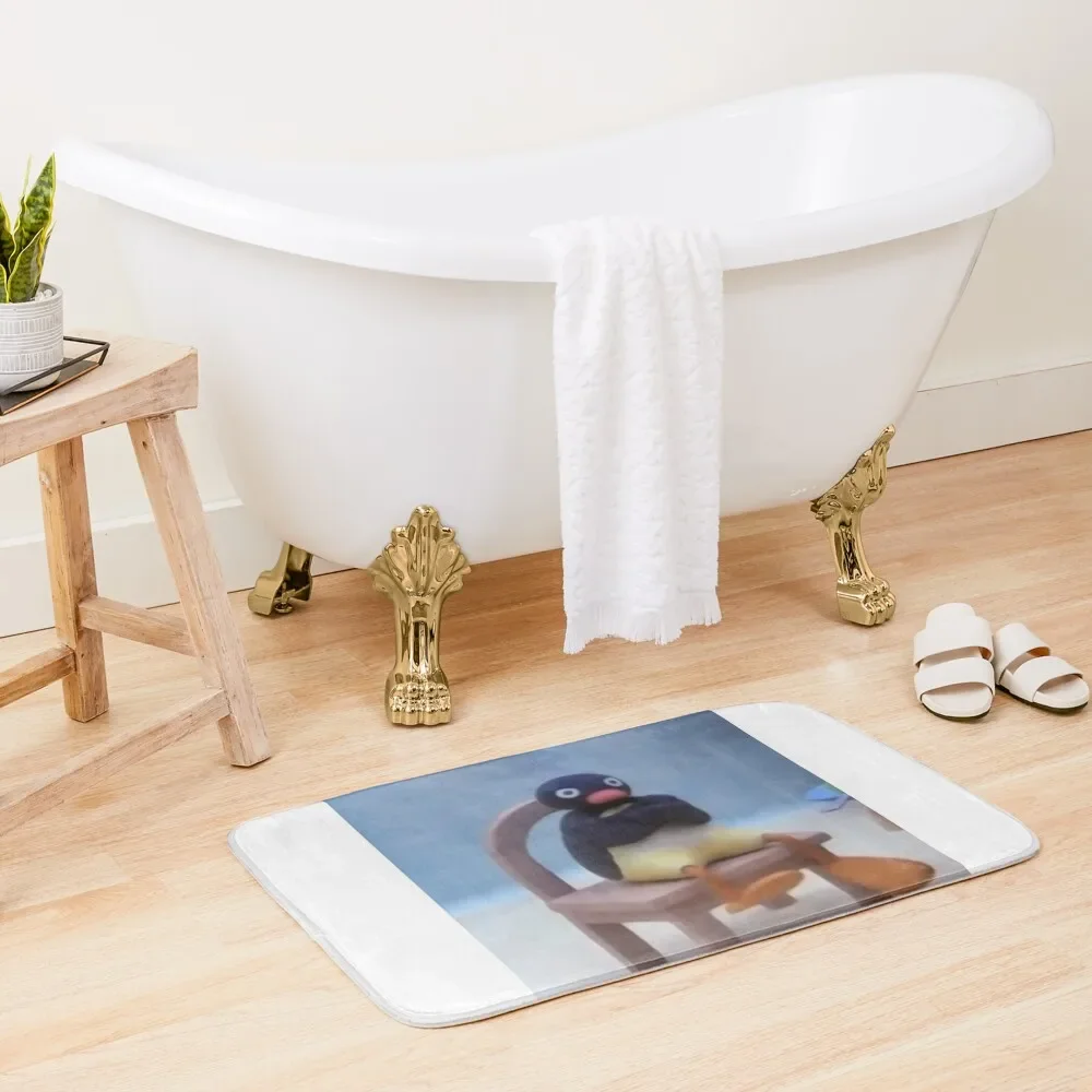 

Angry Pingu Bath Mat Foot Bathroom For Toilet Room Carpet Mat