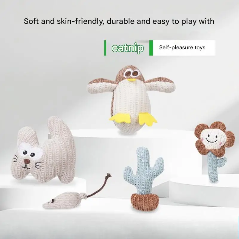 

Soft Catnip Plush Toys for Cats,Interactive Self-Play Chew Resistant Toys with Multiple Cute Shapes, Durable and Fun for Kittens