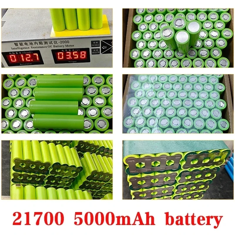 New 48V 25ah 10AH lithium-ion battery pack 13S5P 21700 suitable for 0-1500W motors, with built-in BMS rechargeable battery pack