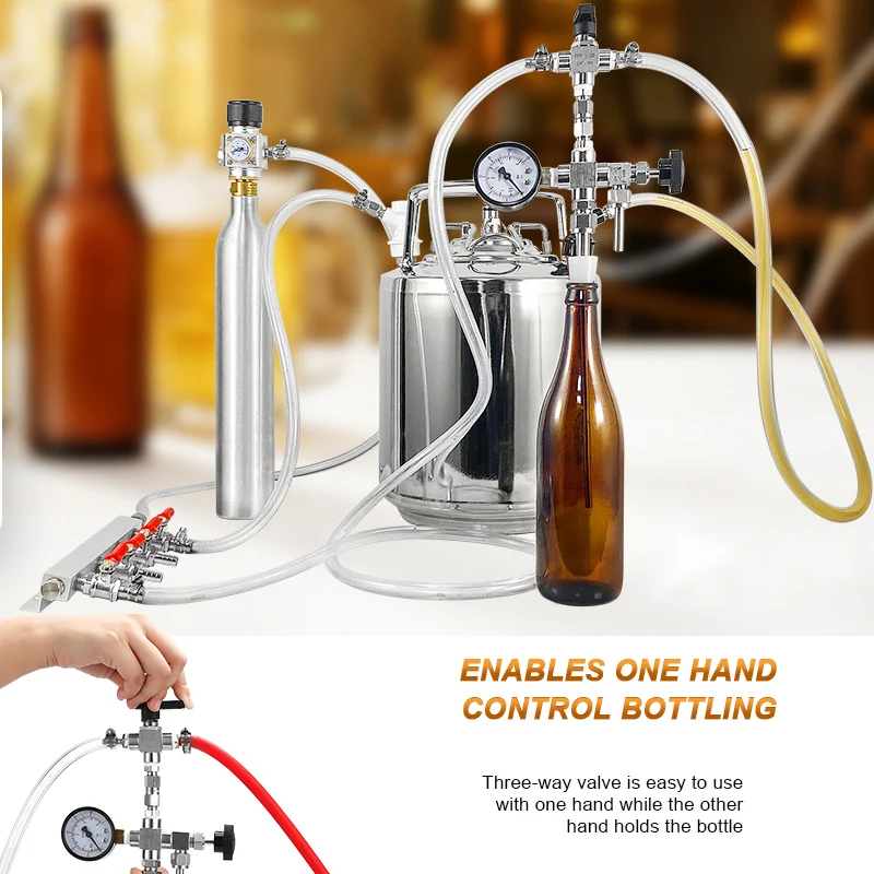 New Counter Pressure Beer Filler Stainless Steel Bottle Filling With 60Psi Co2 Gauge Beer Homebrew Transfer Device