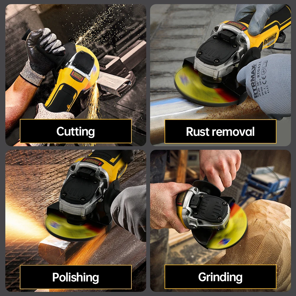 DEWALT DCG405 Cordless Angle Grinder Brushless 20V Lithium Battery Charging 100/125MM  Electric Polishing Machine 9000 RPM