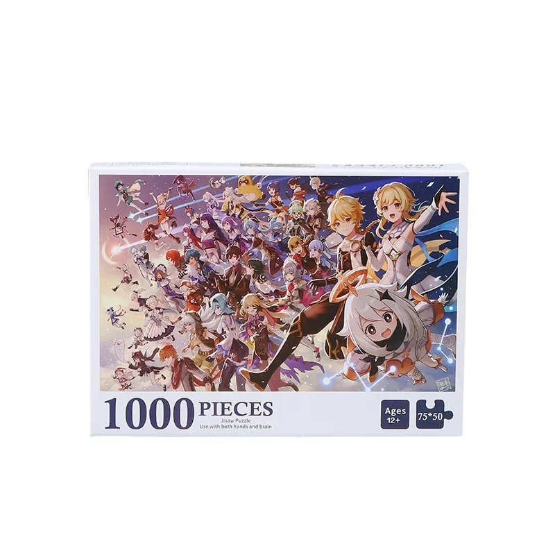 Gioco Genshin Impact Anime 1000pcs Jigsaw Puzzle assemblaggio immagine Puzzle educativo giocattoli adulti giochi per la casa per bambini regalo