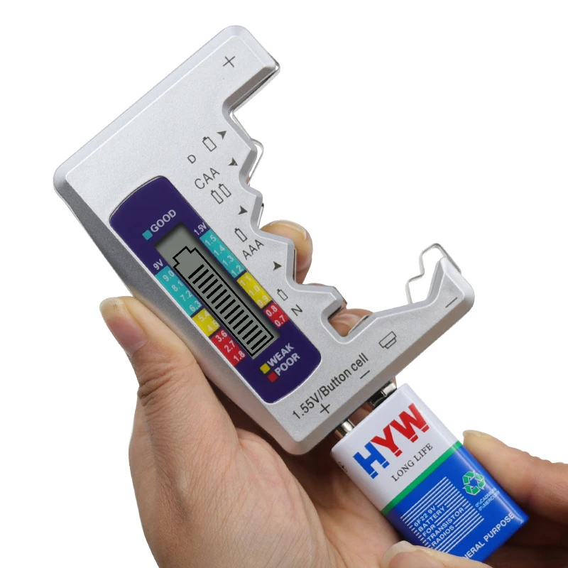 Imagem -03 - Digital Battery Tester Analyzer Medidor de Teste Display Lcd aa Aaa Botão Carga Celular Medidor de Capacidade Verificador Ferramentas