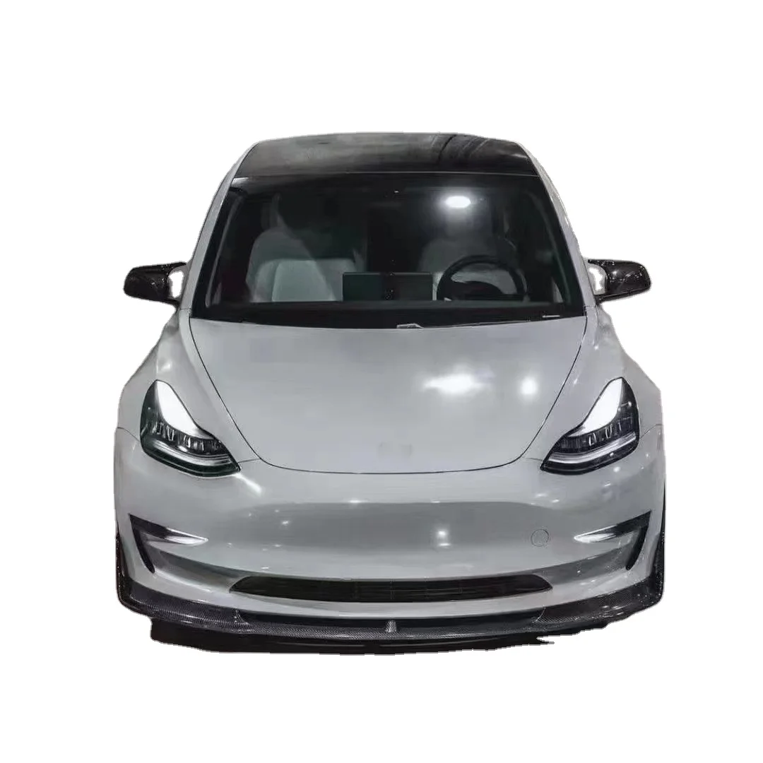 

suitable for Tesla Model 3 Upgrade Vari Style Carbon Fiber Front Lip Diffuser Spoiler Body Kit