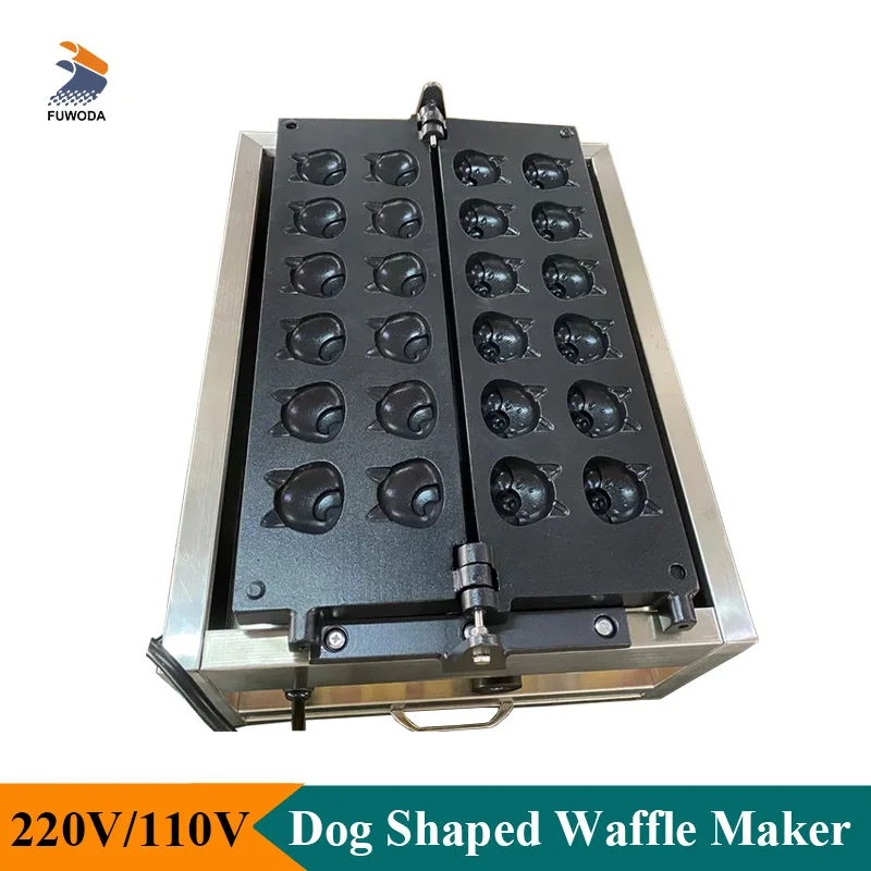 Commercial Mini Dog Shaped Waffle Making Machine Stainless Steel Shiba Inu Shape Pancake Baker Maker for Small Business