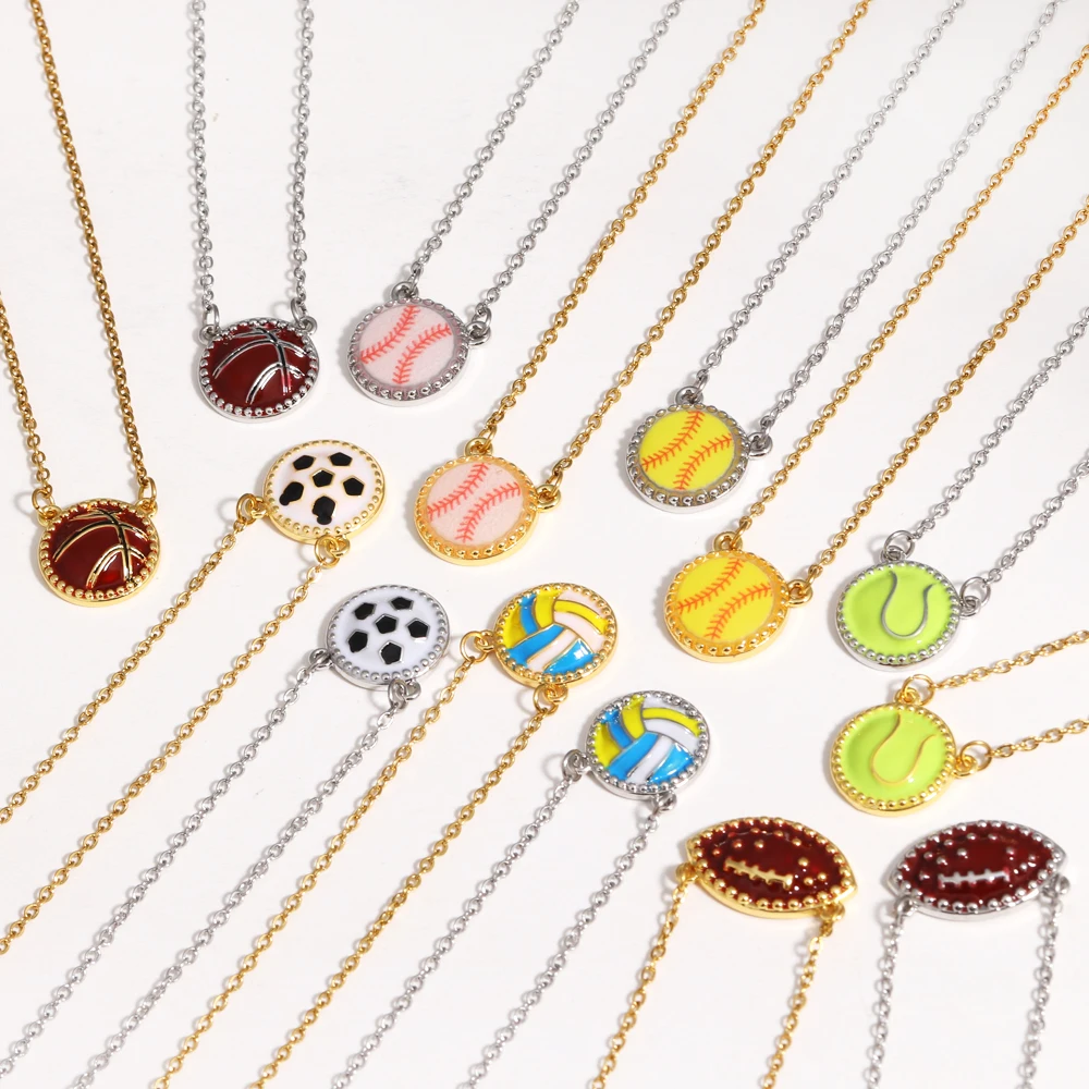Stainless steel Spherica necklace Soccer Short Pendant Neckl