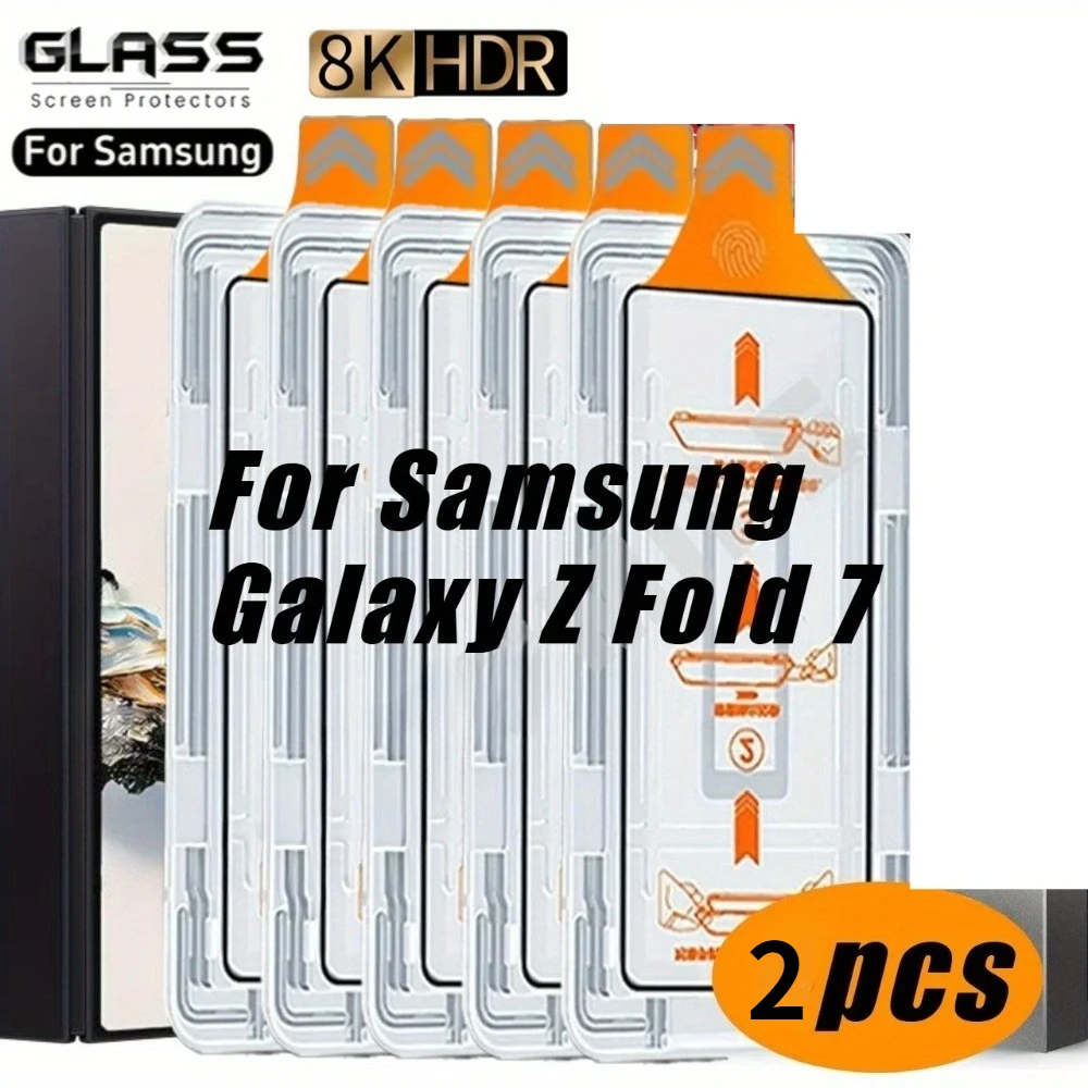 

2 шт. переднее прозрачное закаленное стекло для Samsung Galaxy Z Fold 7/Z Fold 6, высокая четкость, качественное стекло высшего качества для Samsung Z Fold 5