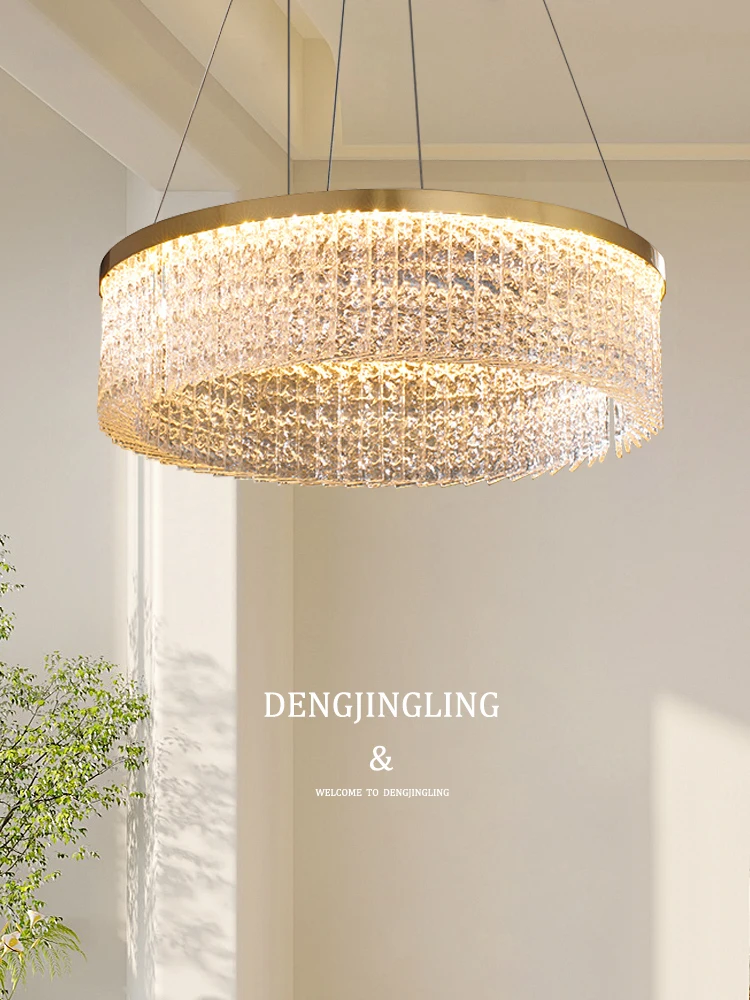 New Water Pattern Living Room Pendant Lamp Italian Light Luxury Simple Style Crystal Glass Designer Villa Restaurant Luminaire