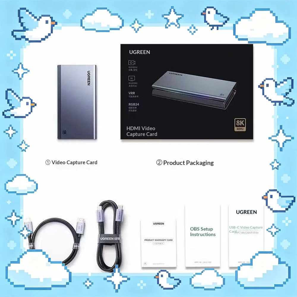UGREEN UG701 HDMI Video Capture Card 8K 60Hz Loop Out 4K 60Hz Capture for Switch PS5 PC Streaming