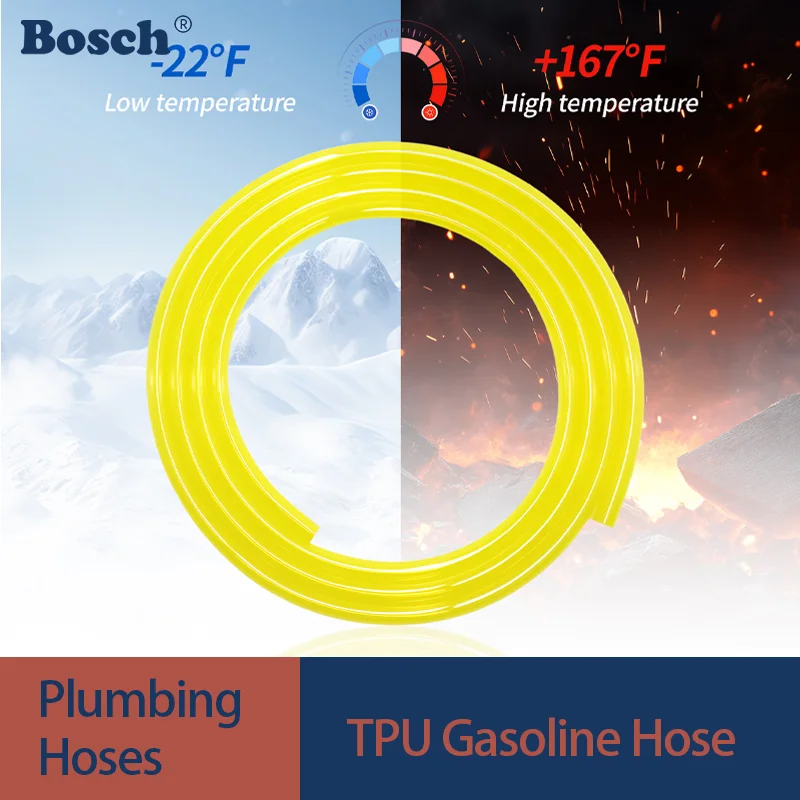 Oil Gas Petrol Resistant Yellow TPU Tubing 2-10M Fuel Hose ID 2-7mm for Car Motorcycle Lawn Mower Generator Pump