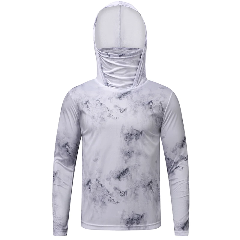 Sommerliche ultradünne T-Shirts, Sonnenschutz, leichtes Mesh-Patchwork, Camouflage, Eisseide, sportliche Elastizität, Angler-T-Shirts – Detail 6