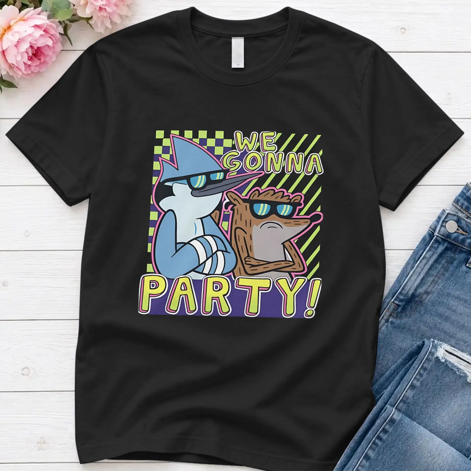 Mordecai And Rigby Regulars Shows T-Shirt Summer T Shirts Men 100 Cotton O-Neck Oversized Clothes Short Sleeve Awesome Tops